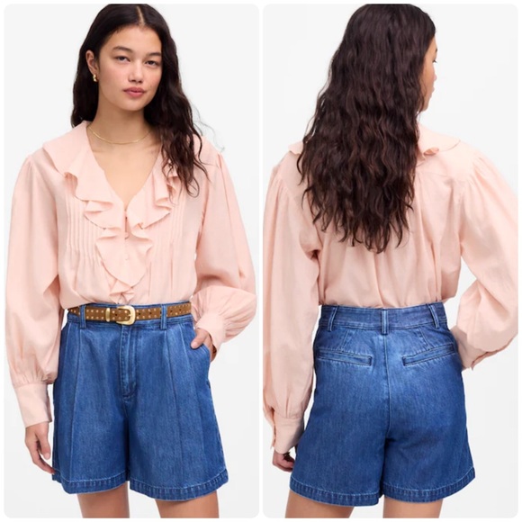 Madewell Harlow Superwide Blue Jean Shorts - Picture 2 of 9